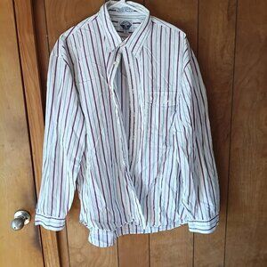Vintage Dockers Levi’s Men’s XL Button Down Shirt Red Blue Stripe Made in USA